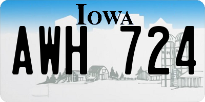 IA license plate AWH724