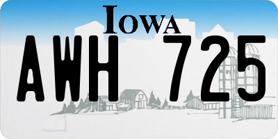 IA license plate AWH725