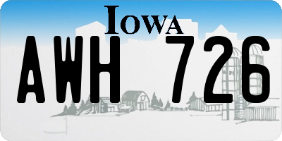 IA license plate AWH726