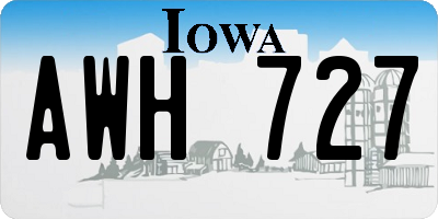 IA license plate AWH727