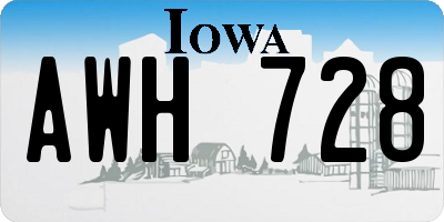 IA license plate AWH728
