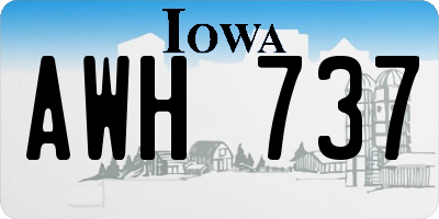 IA license plate AWH737