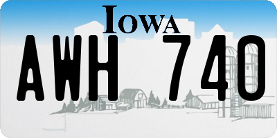 IA license plate AWH740