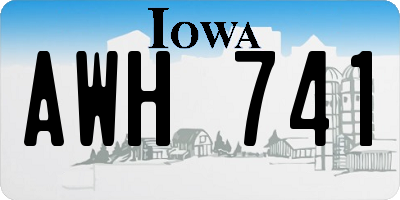 IA license plate AWH741