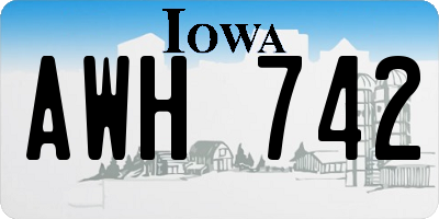IA license plate AWH742