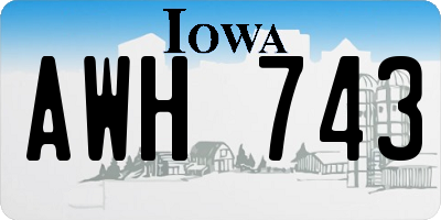 IA license plate AWH743