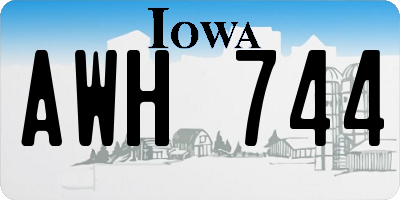 IA license plate AWH744