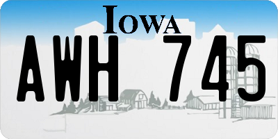 IA license plate AWH745
