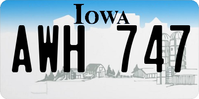 IA license plate AWH747