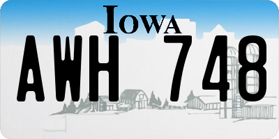IA license plate AWH748