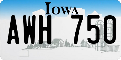 IA license plate AWH750