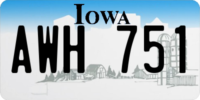 IA license plate AWH751