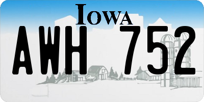 IA license plate AWH752