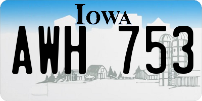 IA license plate AWH753
