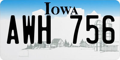 IA license plate AWH756