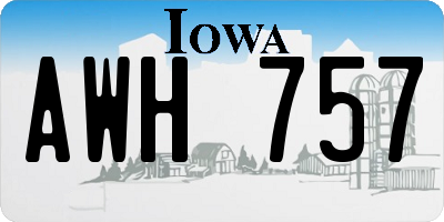 IA license plate AWH757