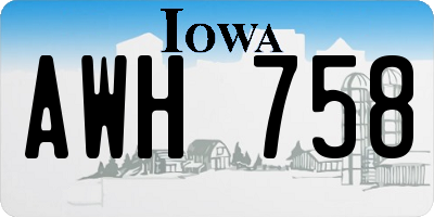 IA license plate AWH758
