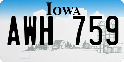 IA license plate AWH759