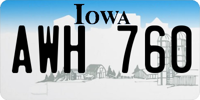 IA license plate AWH760