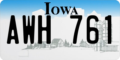 IA license plate AWH761