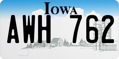 IA license plate AWH762