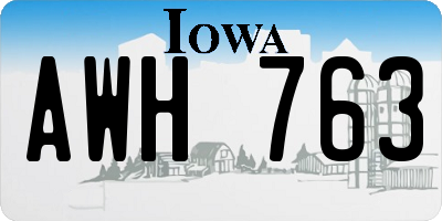 IA license plate AWH763
