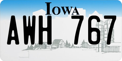 IA license plate AWH767