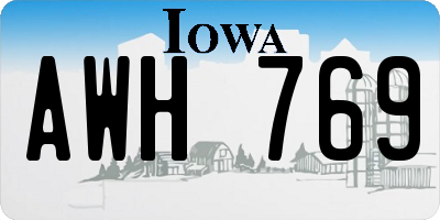 IA license plate AWH769
