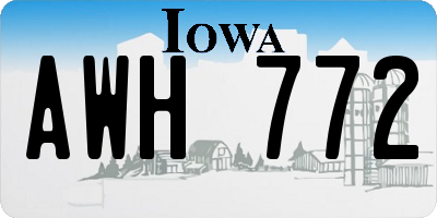 IA license plate AWH772