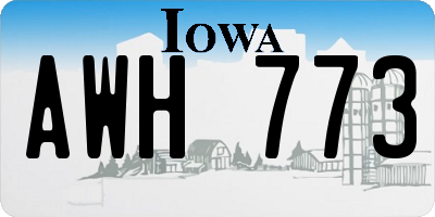 IA license plate AWH773
