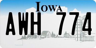 IA license plate AWH774