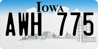 IA license plate AWH775