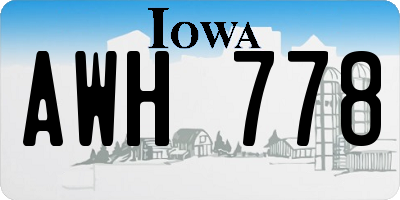 IA license plate AWH778