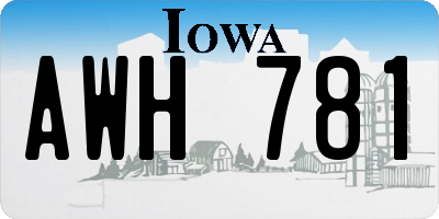 IA license plate AWH781