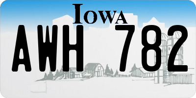IA license plate AWH782