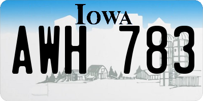 IA license plate AWH783