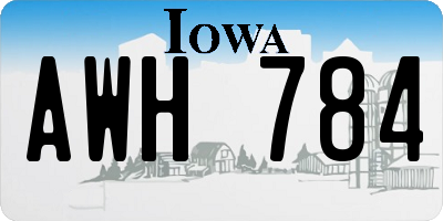IA license plate AWH784