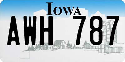 IA license plate AWH787