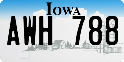 IA license plate AWH788