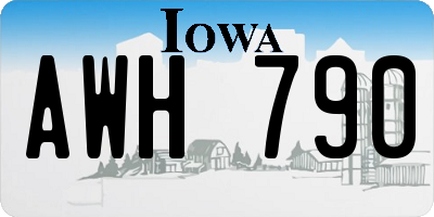 IA license plate AWH790