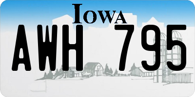 IA license plate AWH795