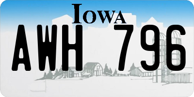 IA license plate AWH796