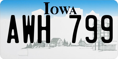 IA license plate AWH799