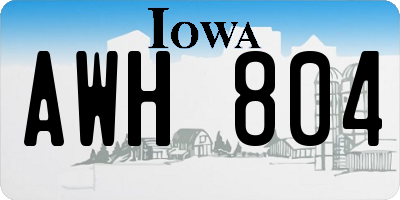 IA license plate AWH804