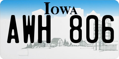 IA license plate AWH806