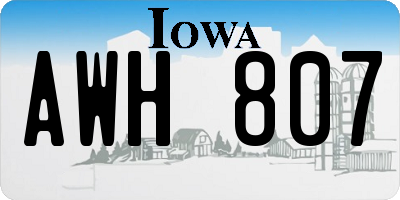 IA license plate AWH807