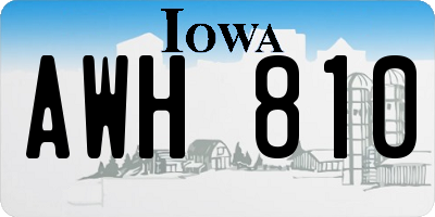IA license plate AWH810