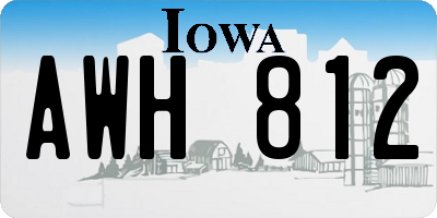 IA license plate AWH812
