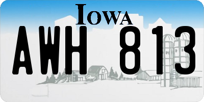 IA license plate AWH813
