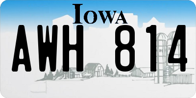 IA license plate AWH814